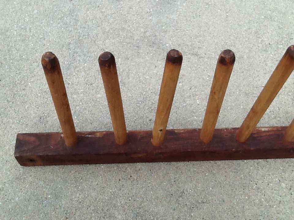 Primitive Antique 12-Peg Wooden Candle Making-Hanger Drying Rack