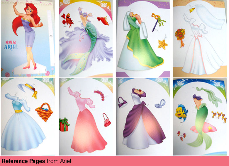 Disney Princess Ariel Mermaid Paper Doll 7 outfit