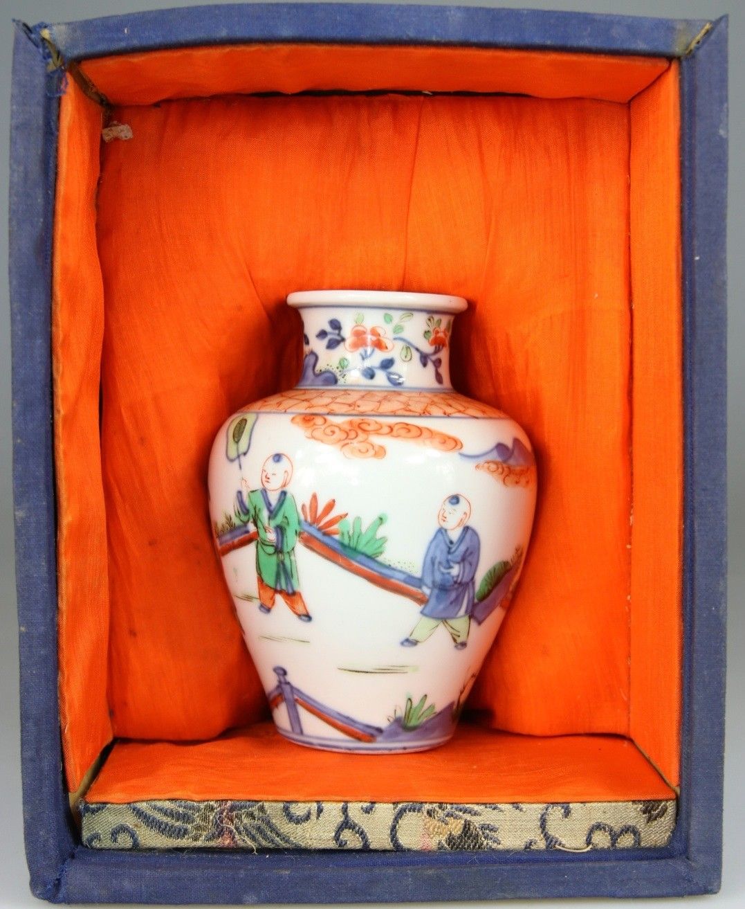 RARE Chinese Vase Famille Verte Wucai Porcelain Transitional Kangxi - Qing 17th