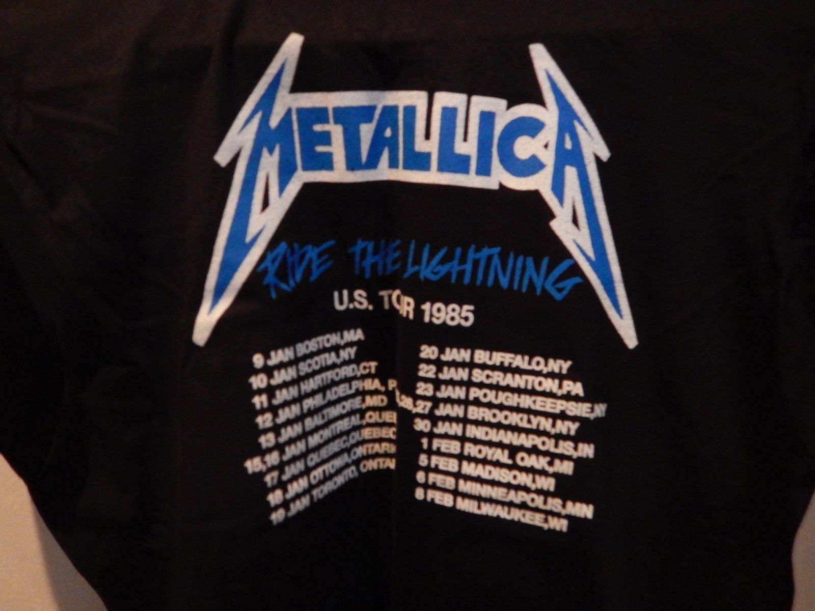 NEW METALLICA RIDE THE LIGHTNING 1985 CONCERT TOUR T-SHIRT S BLACK METAL LARS