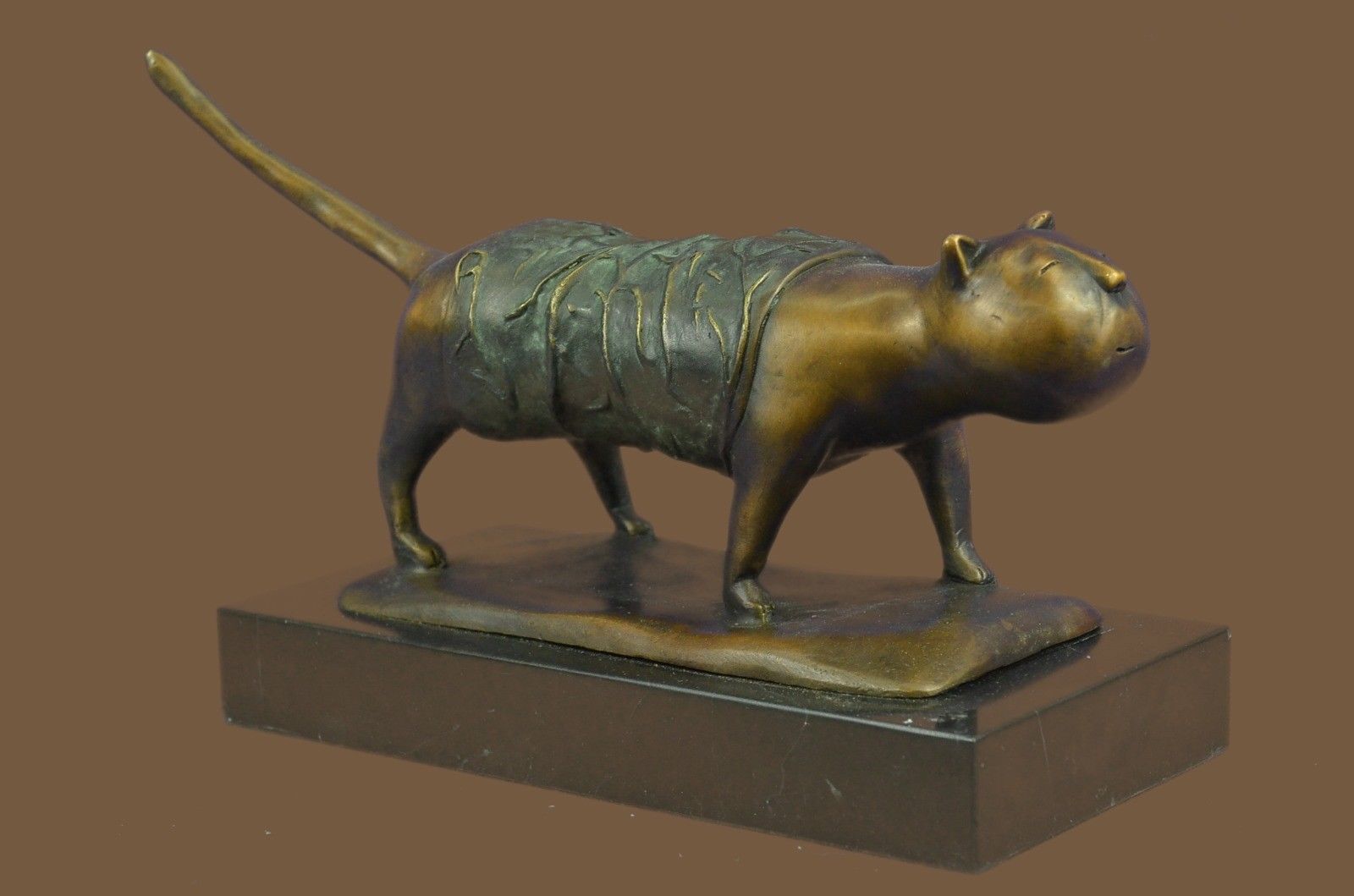 Bronze Sculpture Statue Signed Fernando Botero Fat Cat Abstract Modern Art Gift