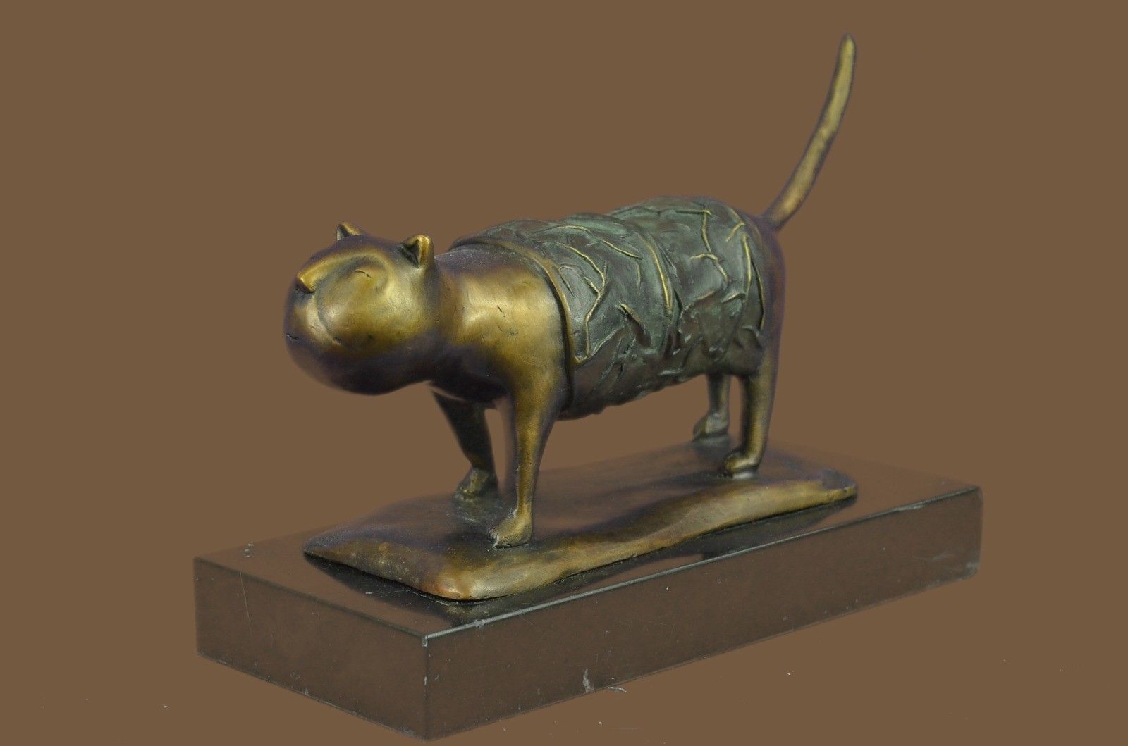 Bronze Sculpture Statue Signed Fernando Botero Fat Cat Abstract Modern Art Gift