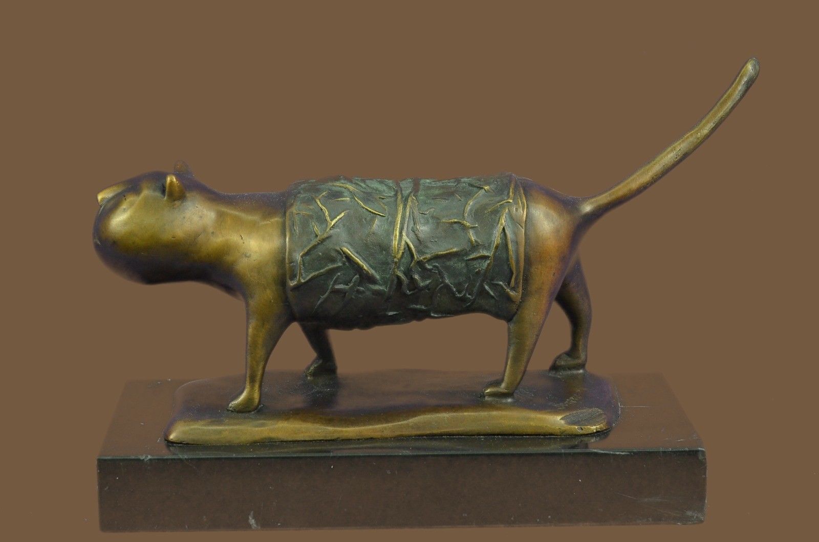 Bronze Sculpture Statue Signed Fernando Botero Fat Cat Abstract Modern Art Gift