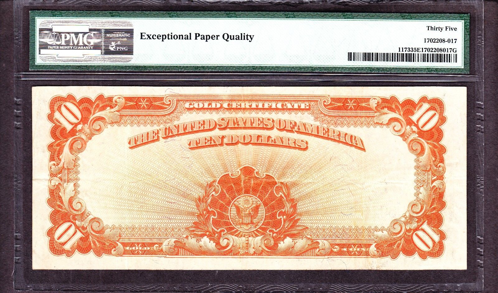 US 1922 $10 Gold Certificate FR 1173 PMG 35EPQ Ch-VF (-515)