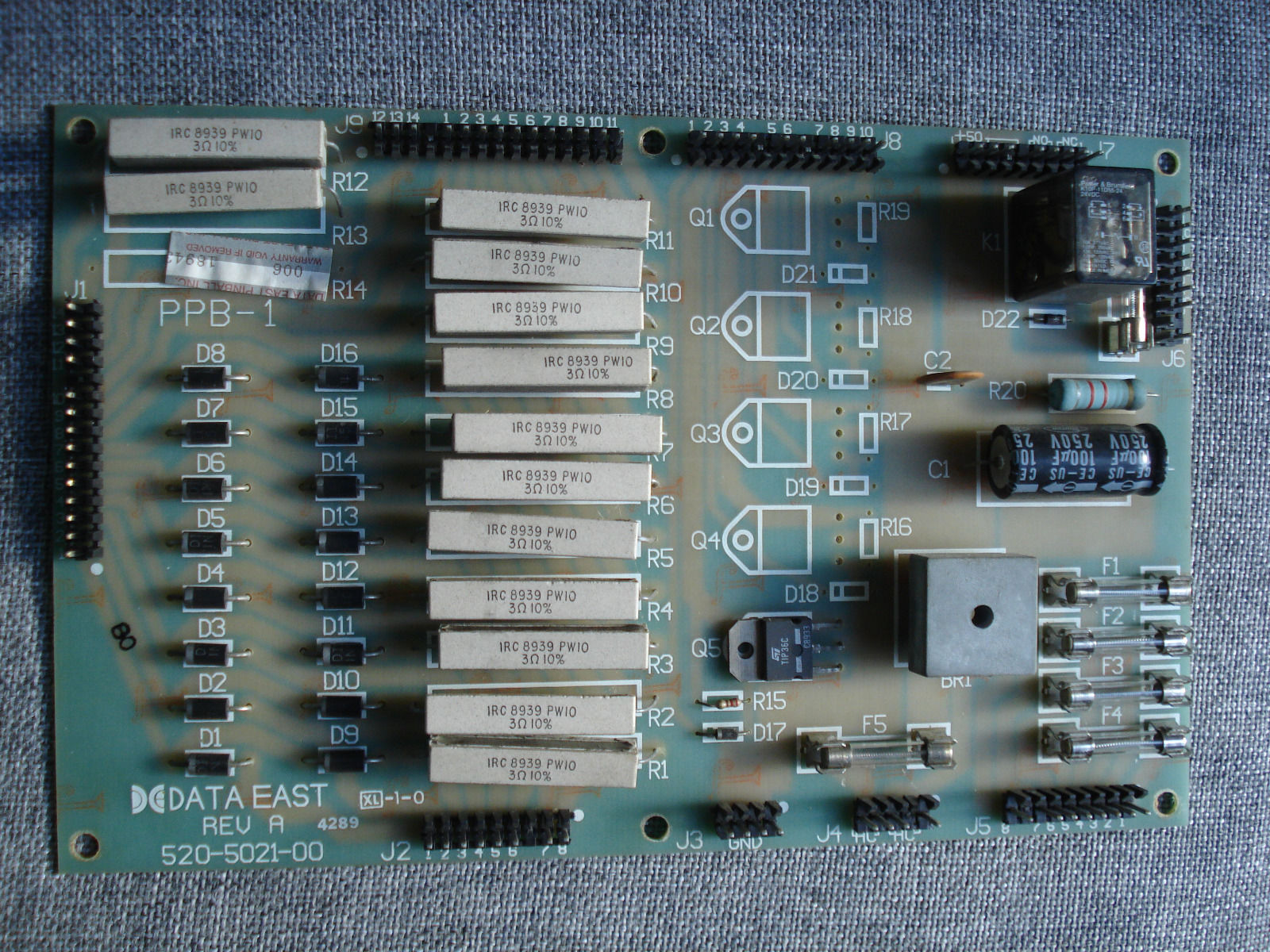 Data East PPB Circuit Board Tested Working In Excellent Condition!