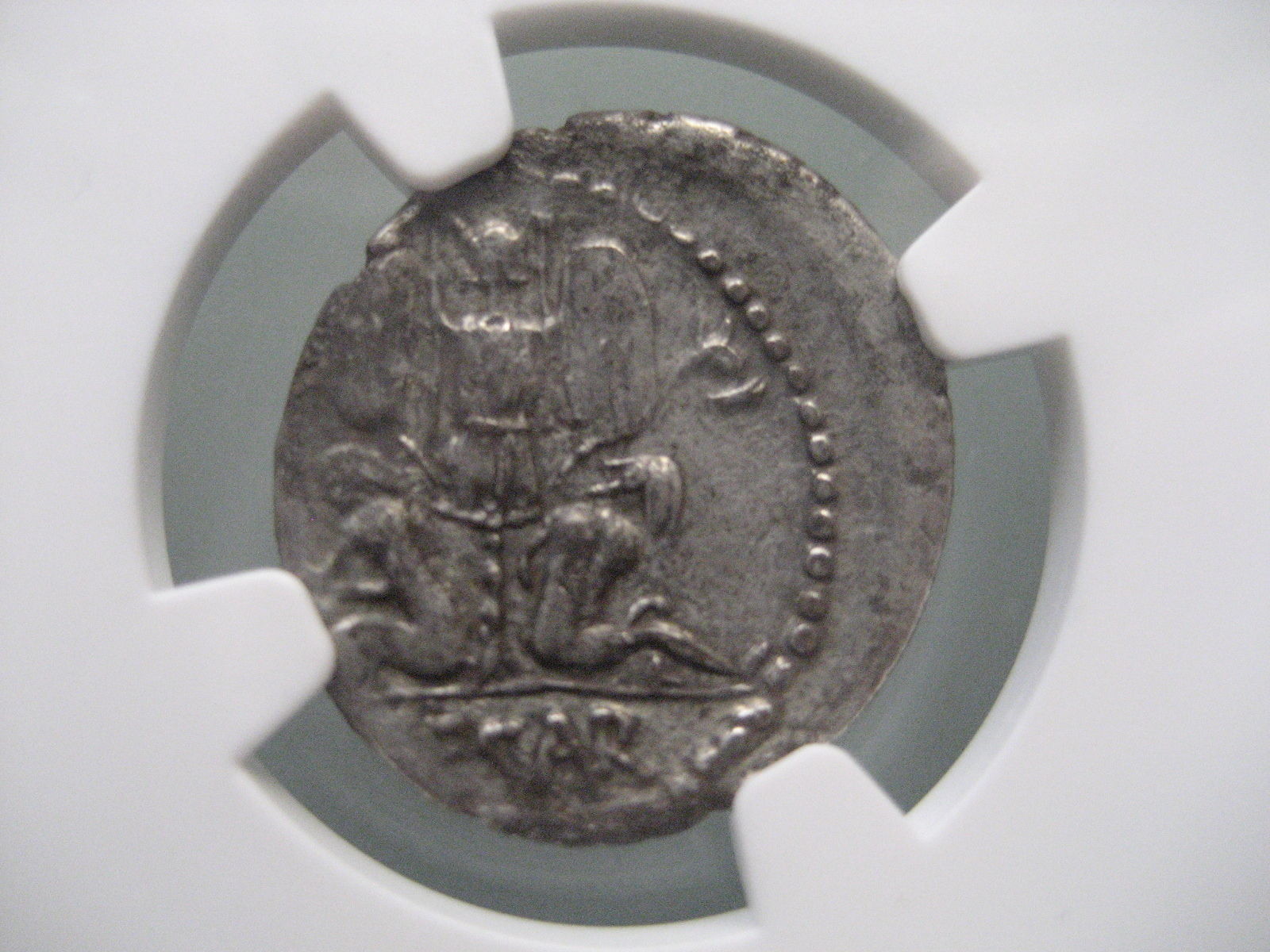 Julius Caesar Silver AR Denarius NGC Ch VF **Roman Imperatorial** d. 44 BC