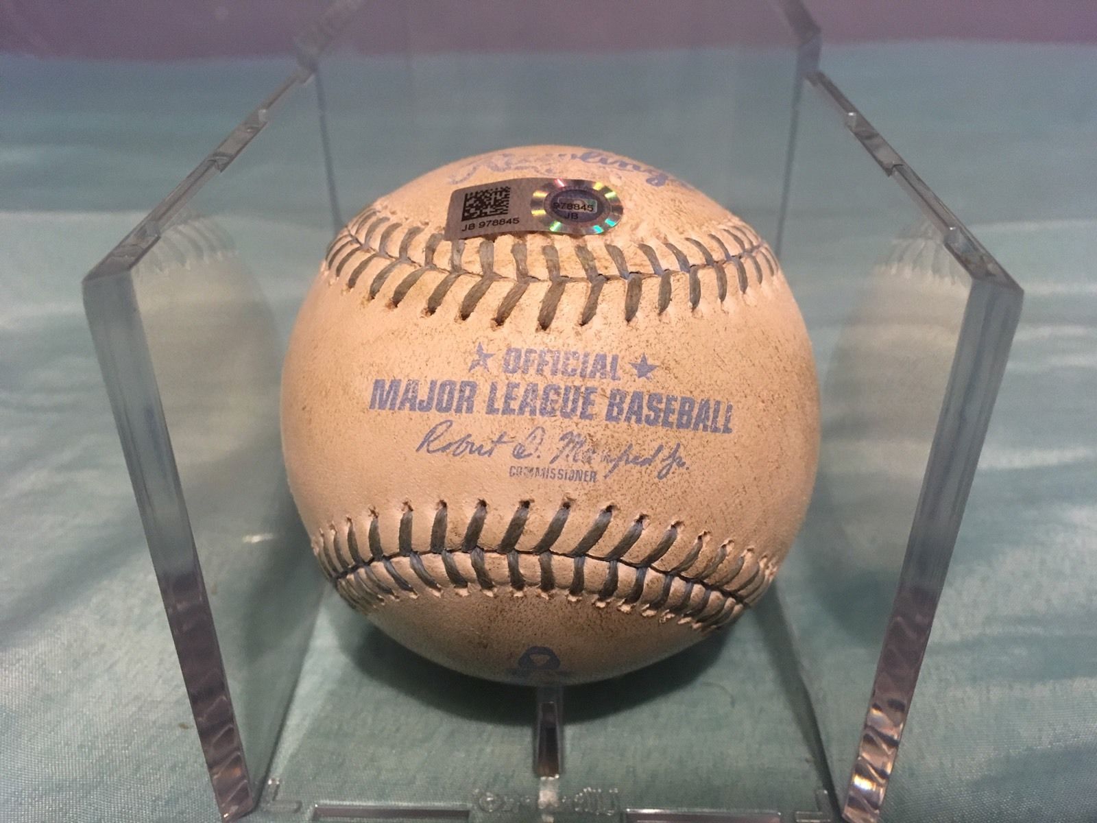 Aaron Judge Game Used MLB Authenticated Blue Father's Day Caught Fly Ball