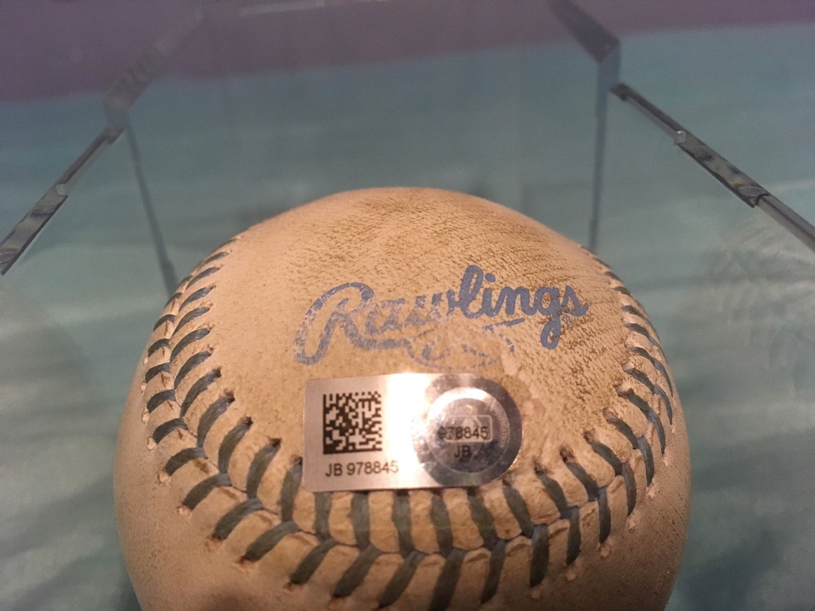 Aaron Judge Game Used MLB Authenticated Blue Father's Day Caught Fly Ball