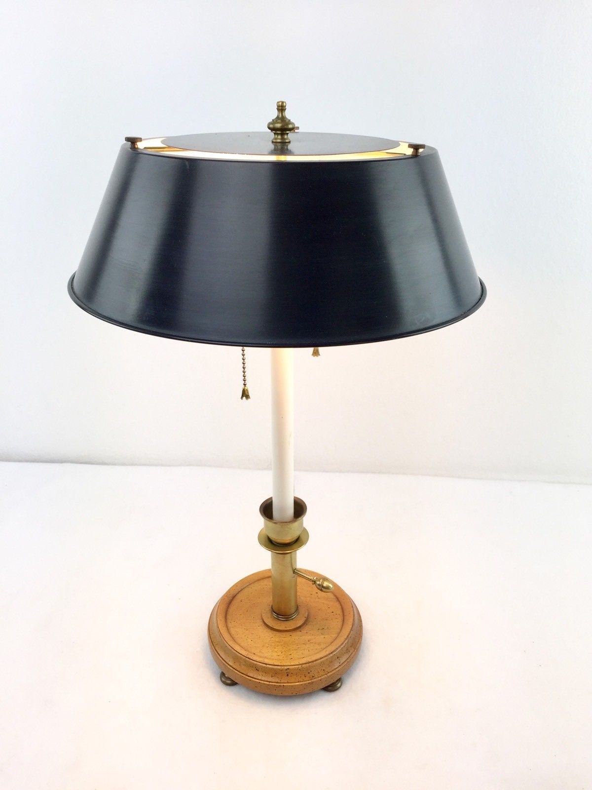 Vintage Frederick Cooper Brass Bouillotte Tole Double French Desk Table Lamp