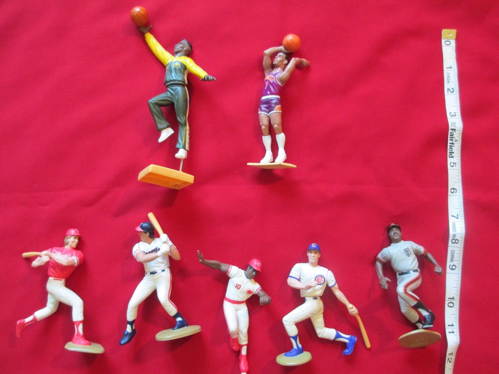 Lot of 7 sports figures baseball and basketball