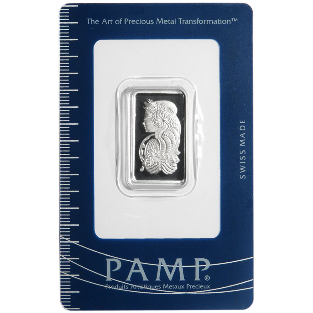 10 Gram Pamp Suisse .9995 Fine Platinum Bar Fortuna In Assay