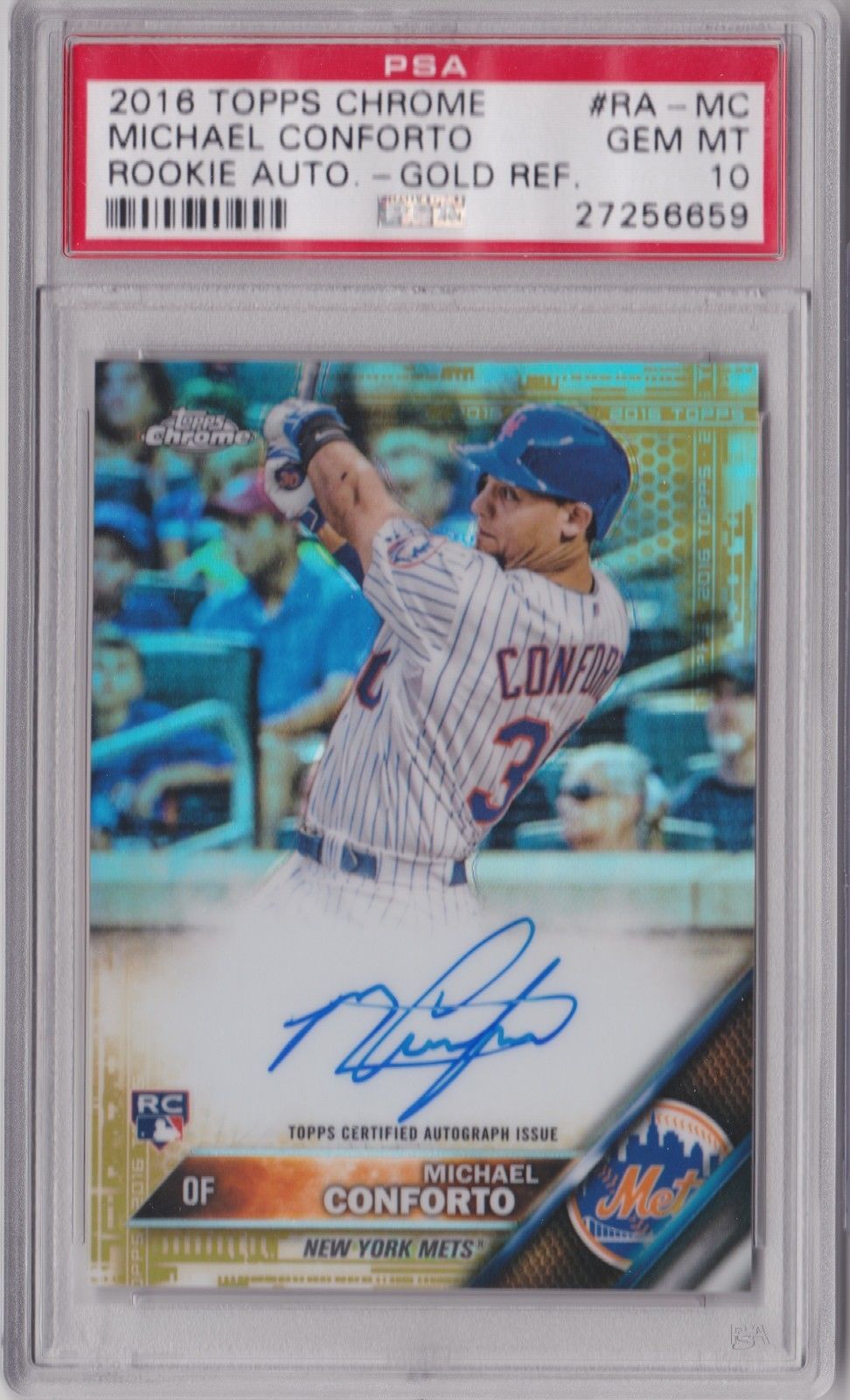 MICHAEL CONFORTO 2016 Topps Chrome GOLD Refractor AUTO Autograph PSA 10 RC /50