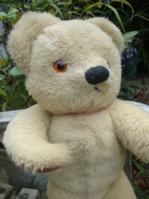 VINTAGE CHAD VALLEY COAL NOSE WHITE BEAR WITH LABEL 1950s