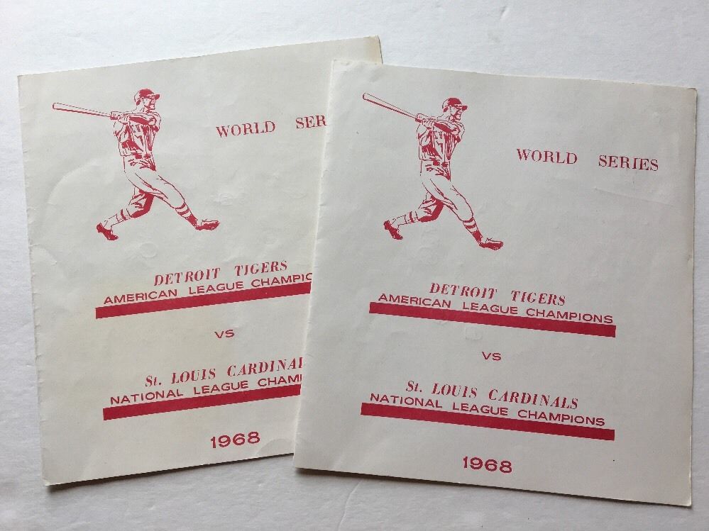 ORIGINAL 1968 WORLD SERIES SCORECARD ST. LOUIS CARDINALS VS. DETROIT TIGERS