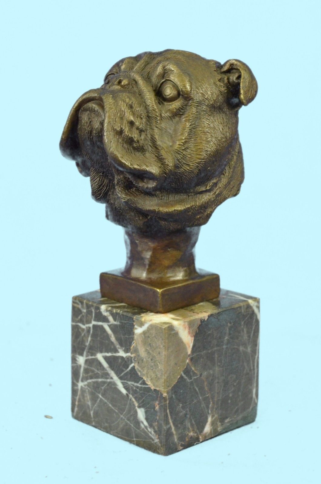 Sculpture Statue DETAILED HOT CAST ENGLISH FRENCH BULLDOG SIGNED FIGURE Bronze
