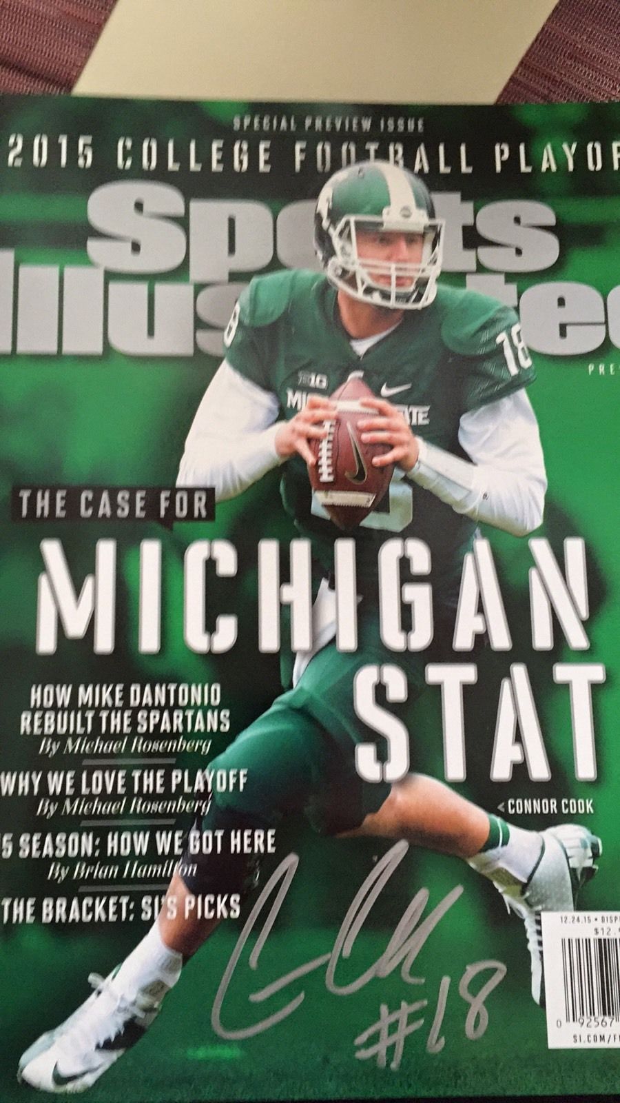 Connor Cook Hand Autographed signed Sports Illustrated Michigan State Football