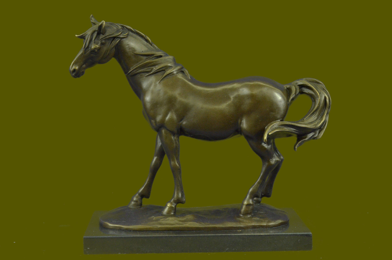 Arabian Horse Stallion By Miguel Lopez On Figurine Sculpture Statue Bronze Decor