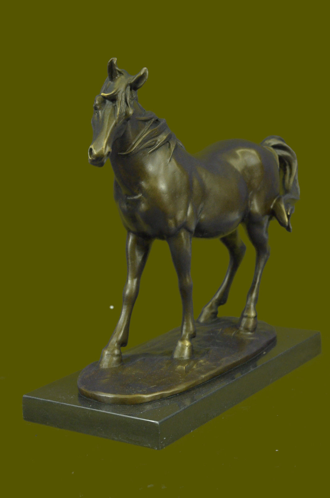 Arabian Horse Stallion By Miguel Lopez On Figurine Sculpture Statue Bronze Decor