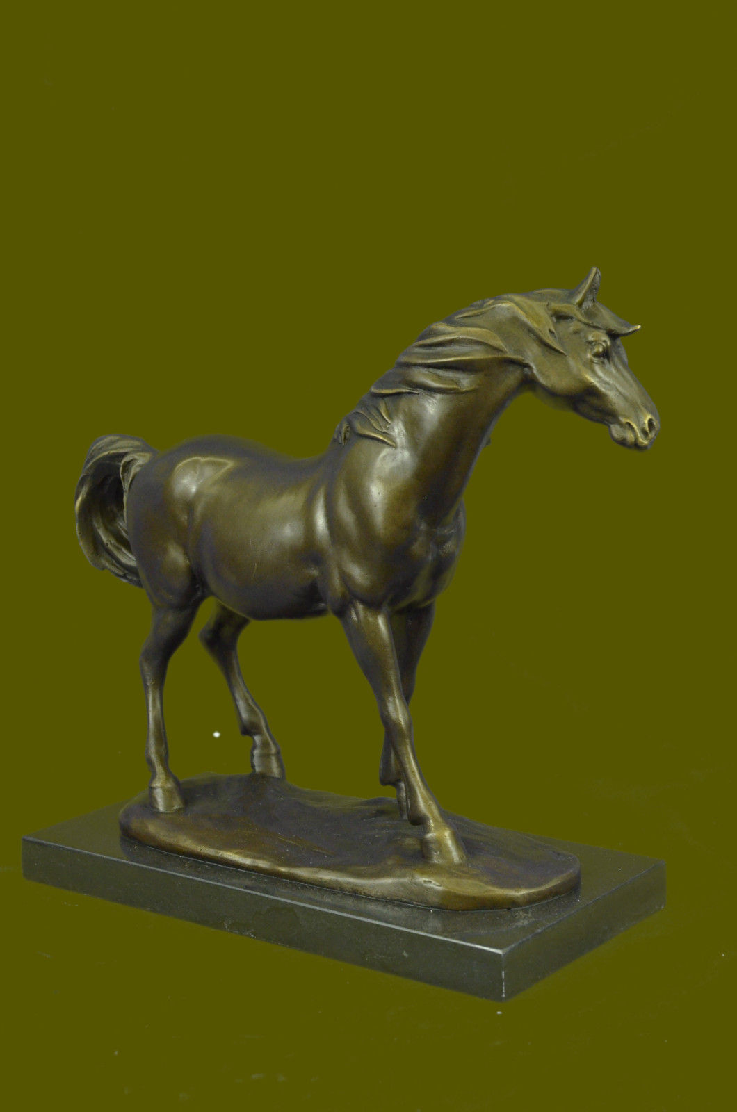 Arabian Horse Stallion By Miguel Lopez On Figurine Sculpture Statue Bronze Decor