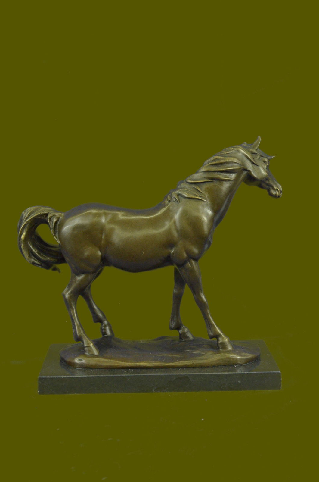 Arabian Horse Stallion By Miguel Lopez On Figurine Sculpture Statue Bronze Decor