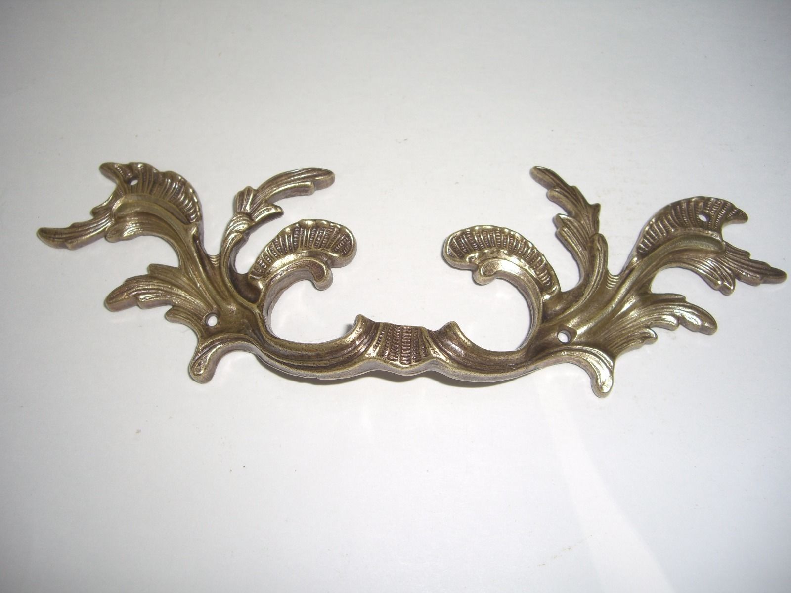 Vintage Large Solid Brass Drawer Pull French Provincial 8 3/8"