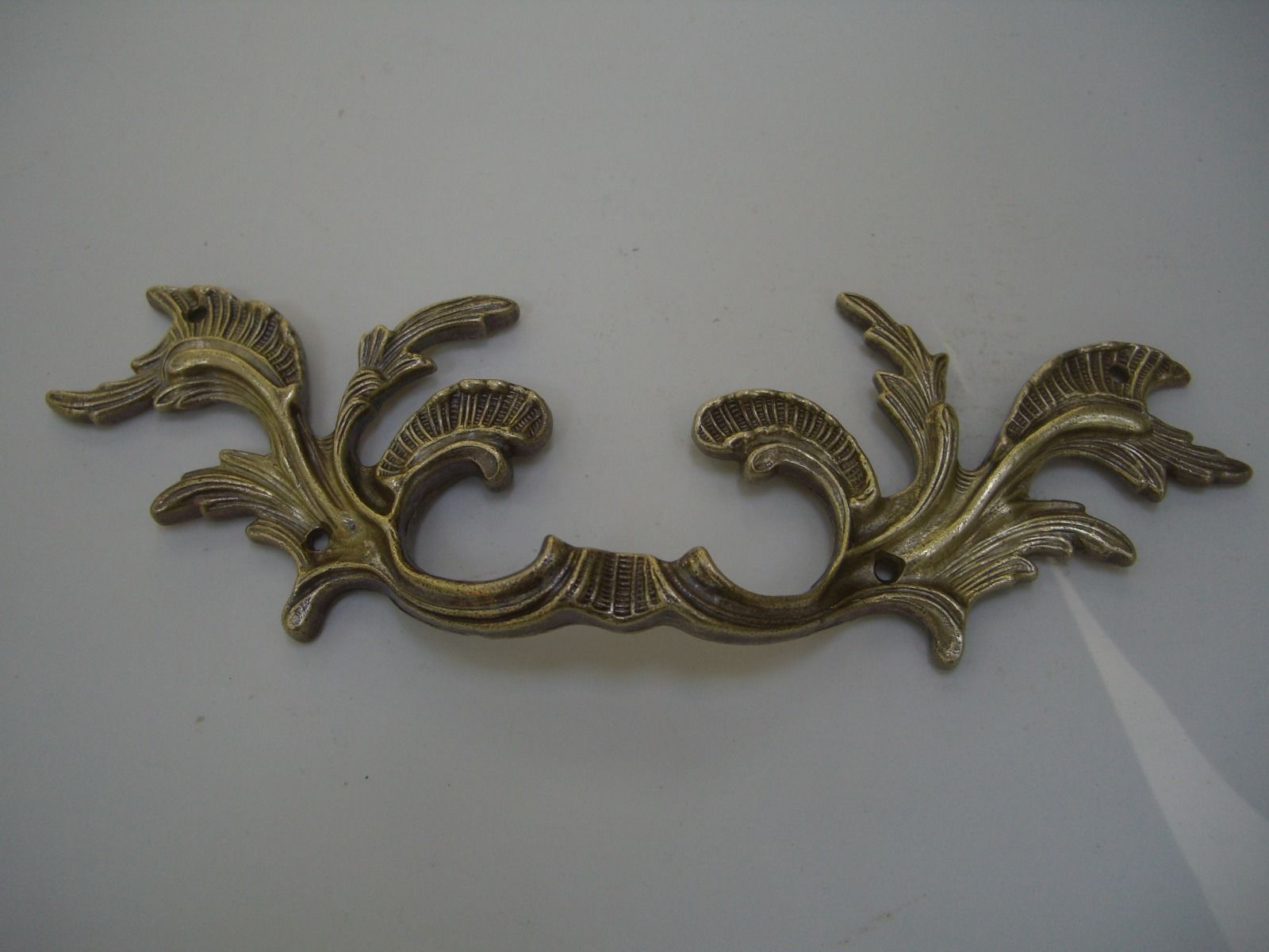 Vintage Large Solid Brass Drawer Pull French Provincial 8 3/8"