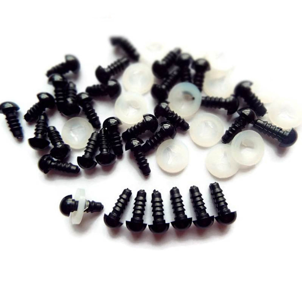 100pcs New Convenience DIY Black Plastic Bear Eyes Doll Animal Craft 6-10mm