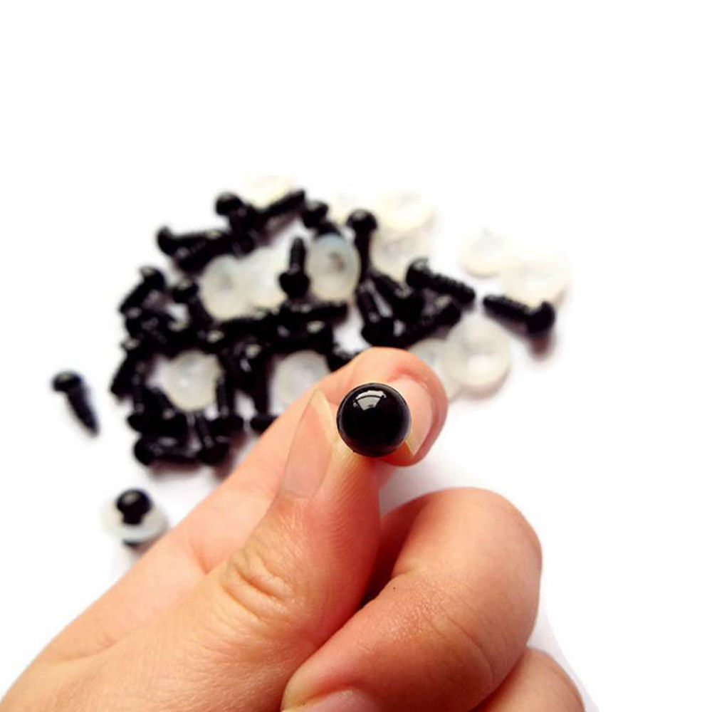 100pcs New Convenience DIY Black Plastic Bear Eyes Doll Animal Craft 6-10mm