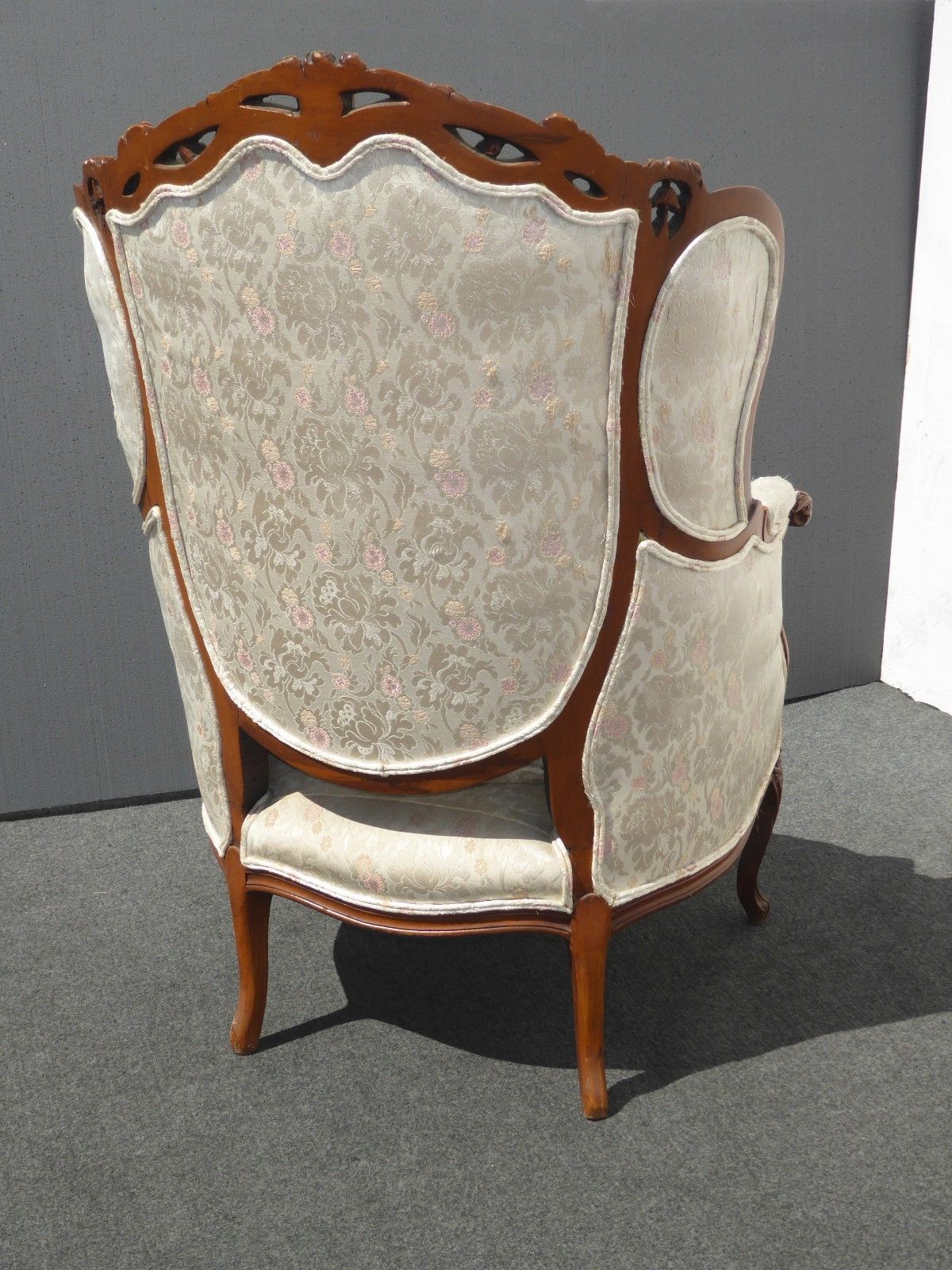 Vintage French Provincial Down Feathers White Arm CHAIR Rococo Louis XVII