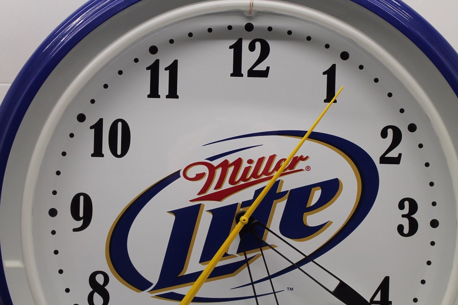 Vintage MILLER LITE BEER CLOCK OLD GLASS FACE NEON LIGHT SIGN BAR PUB 1999