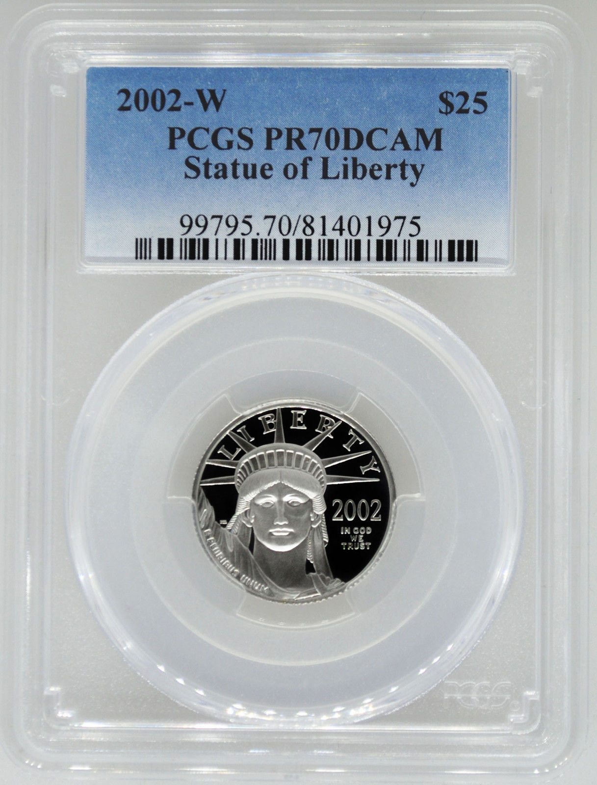 2002-W PCGS PR70 1/4 oz Proof Platinum Eagle $25