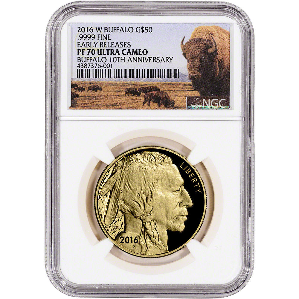 2016-W American Gold Buffalo Proof (1 oz) $50 - NGC PF70 Early Releases Bison