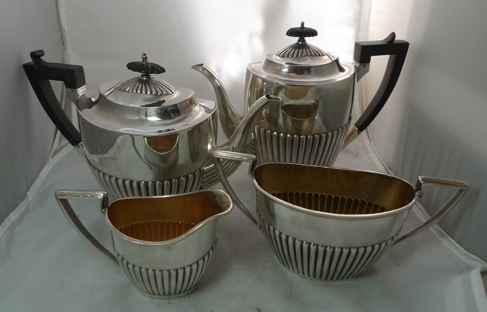 Antique Silver Plated Tea & Coffee Set By Walker & Hall A613917