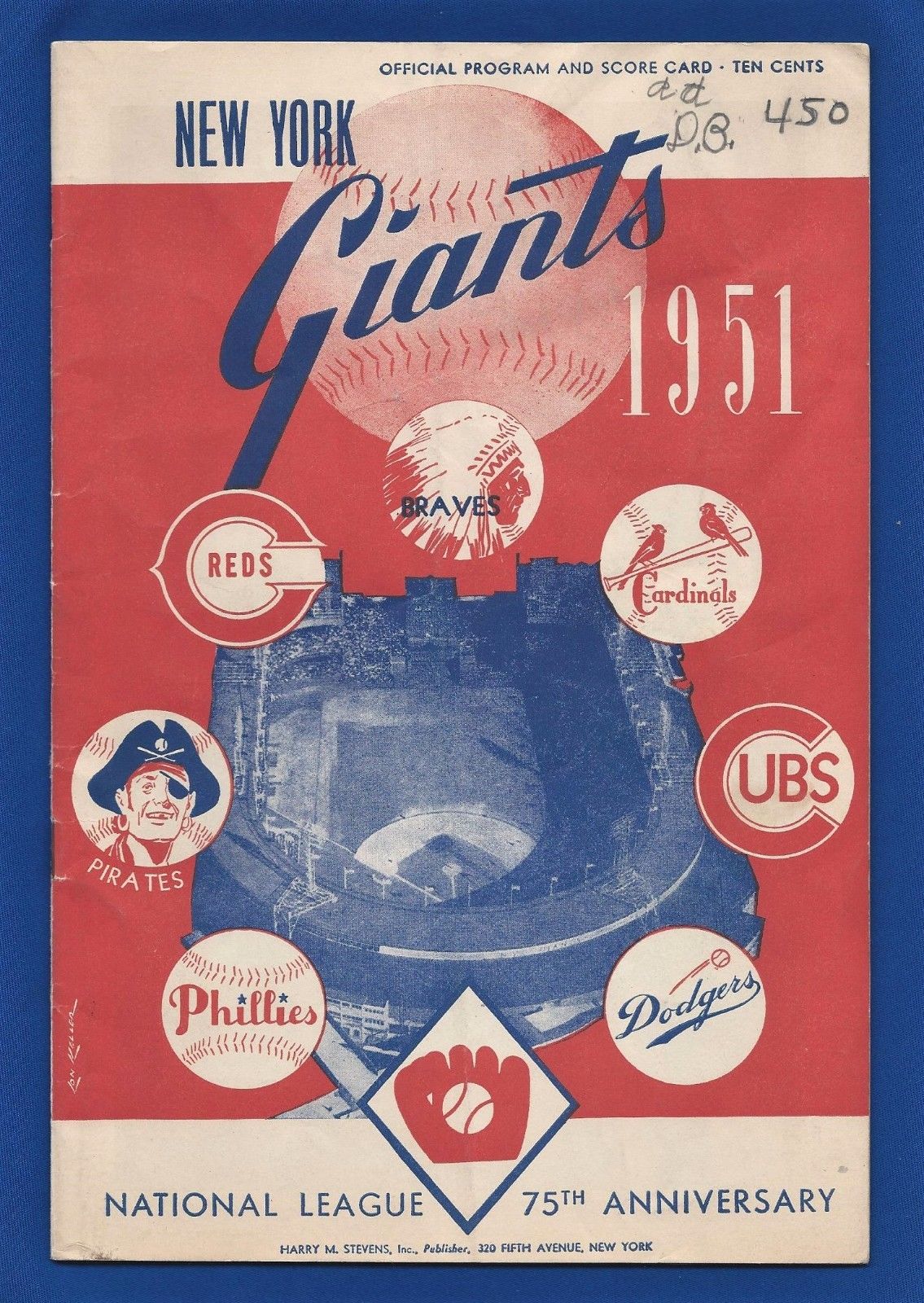 1951 *SHOT HEARD 'ROUND THE WORLD* NEW YORK GIANTS vs BROOKLYN DODGERS PROGRAM!