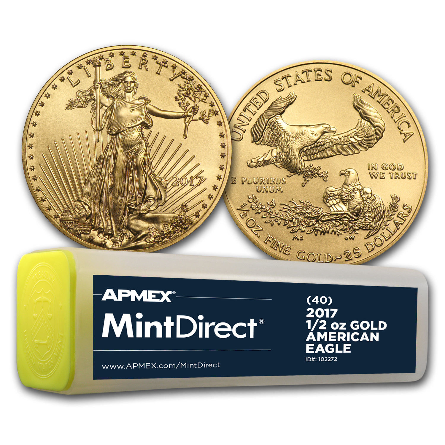 2017 1/2 oz Gold American Eagle (40-Coin MintDirect® Tube)