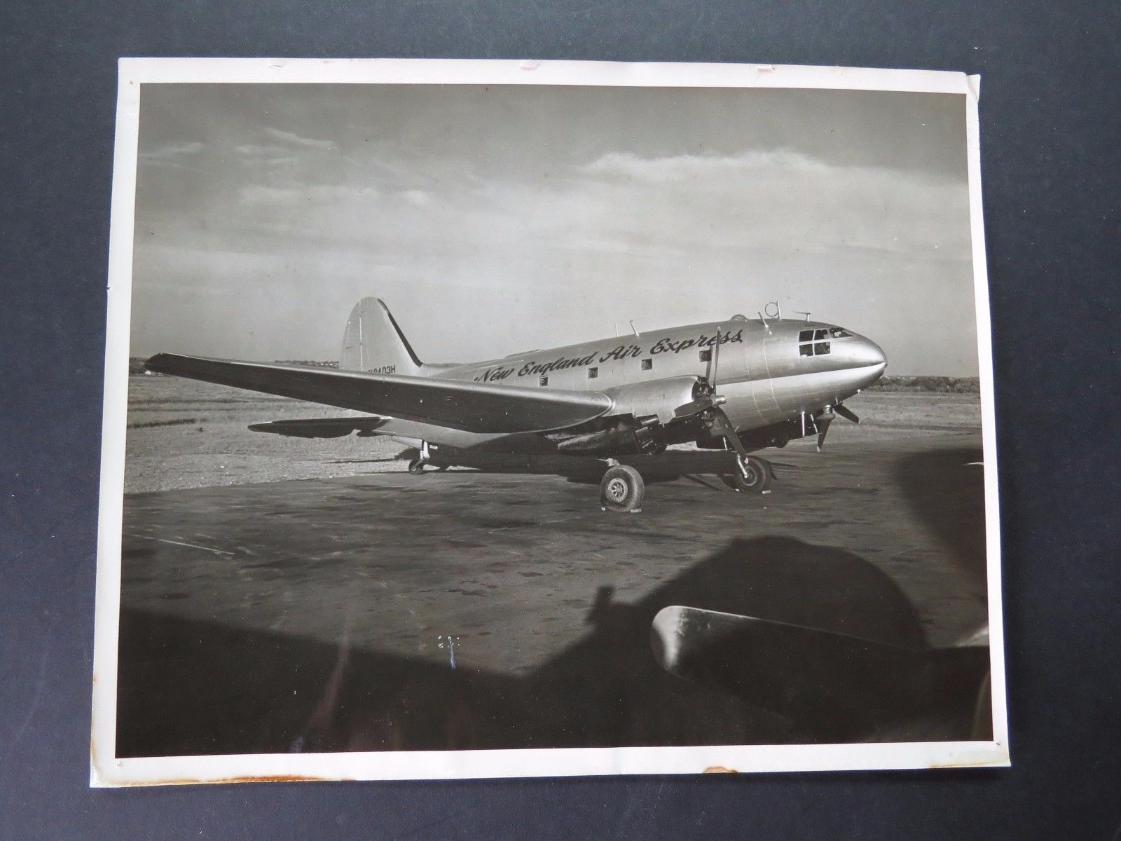 Original Late 1940's New England Air Express Curtiss C-46 8X10 Photograph #2