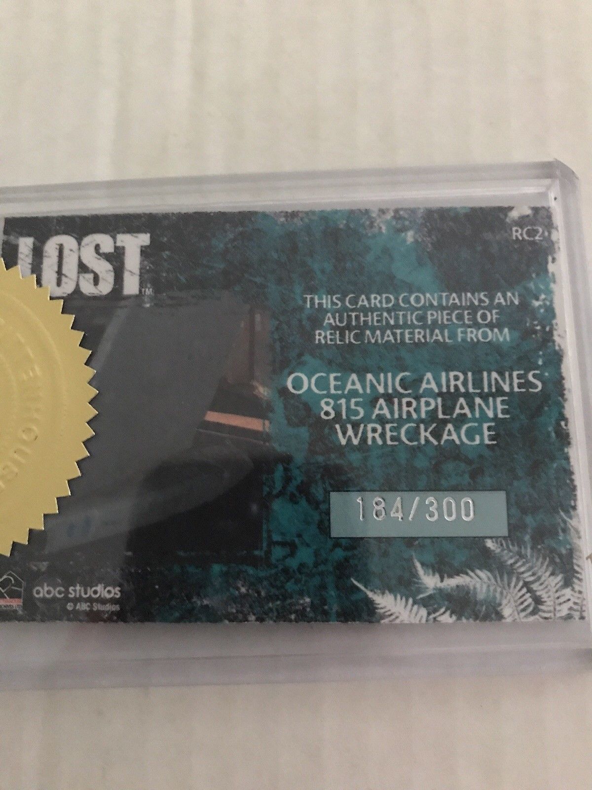 tv show LOST Relics Oceanic Airlines 815 Airplane Wreckage Card RC2 184/300