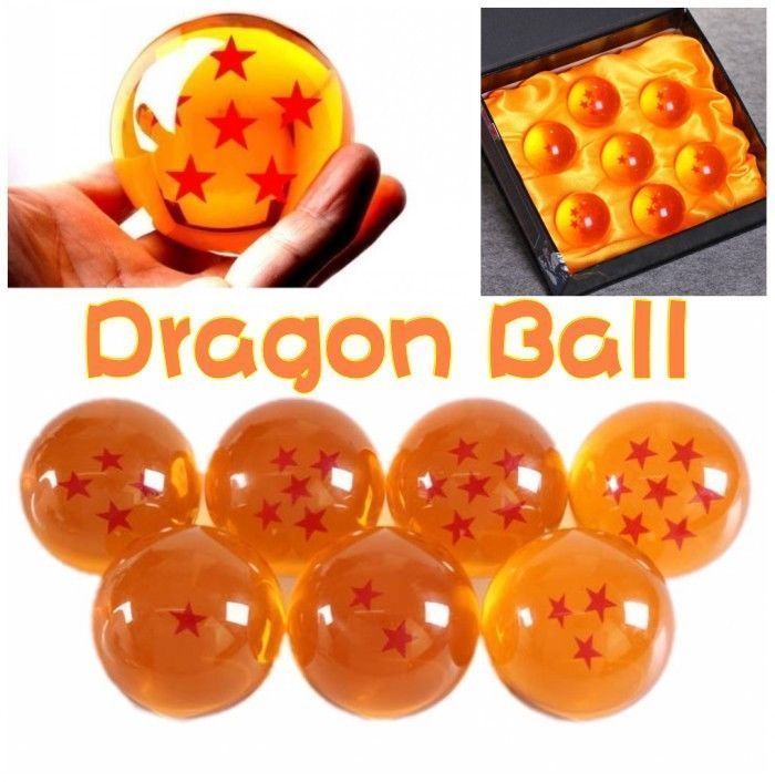 7pcs JP Anime DragonBall Z Stars Crystal 35mm Ball Collection Set with Gift Box