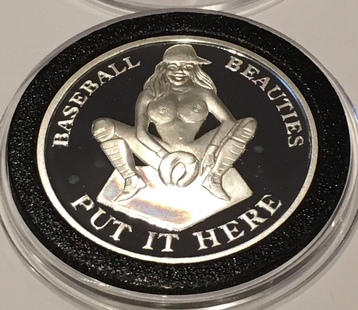 Baseball Beauties Put In Here Nude Sports Girl  1 Troy Oz .999 Fine Silver Round