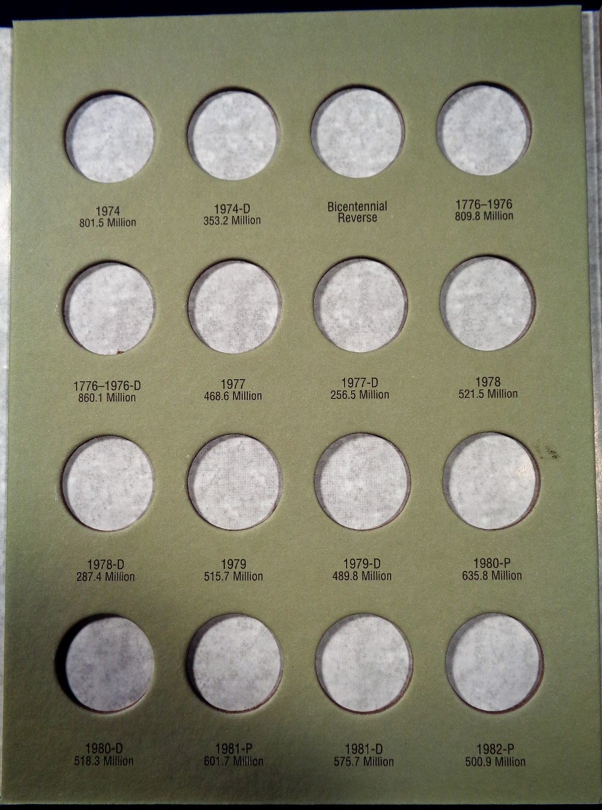 H.E. Harris Washington Quarter 1965-1987 Coin Folder #3, Album Book #2690