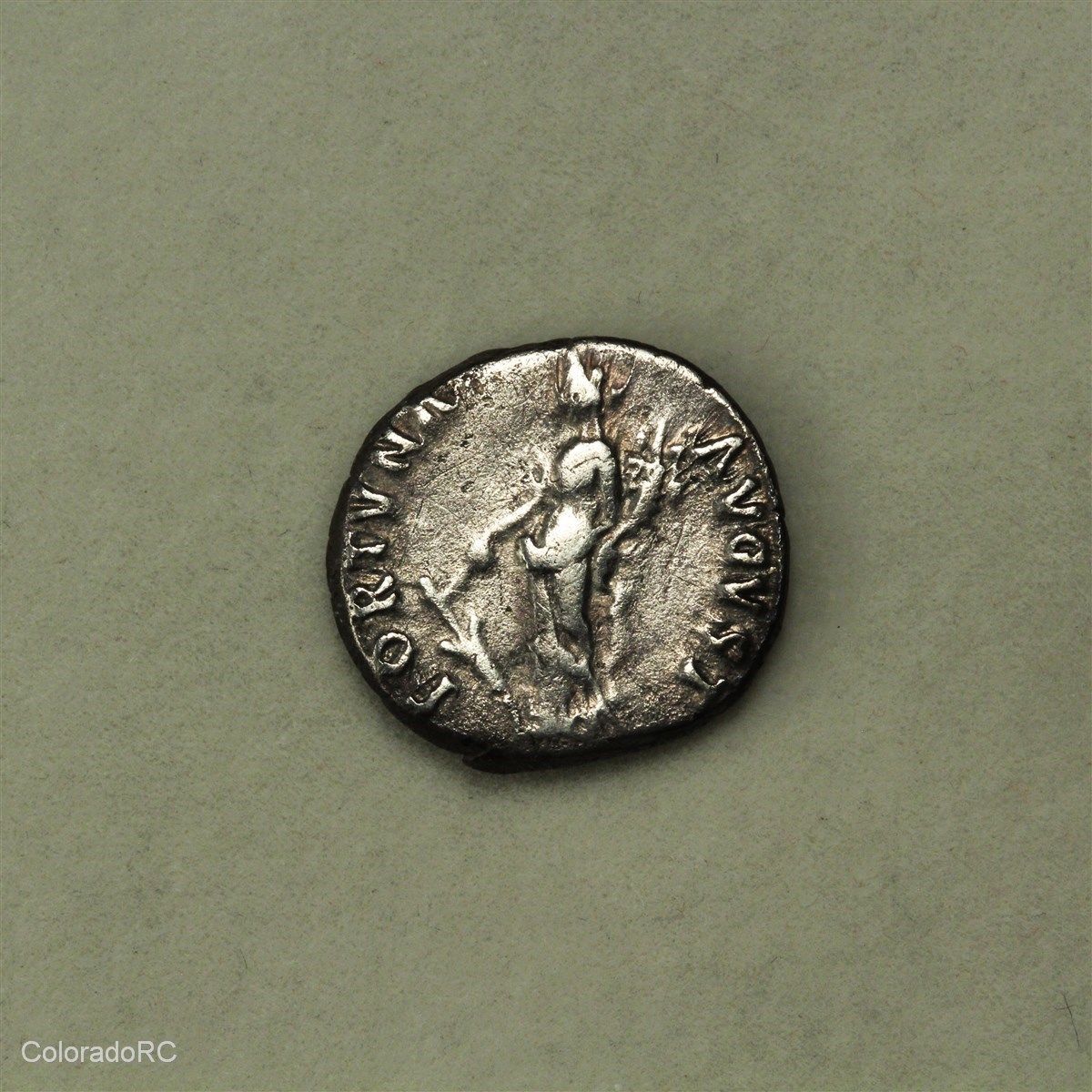 Roman Empire Nerva Fortuna Standing Silver Denarius Coin 96-98 AD