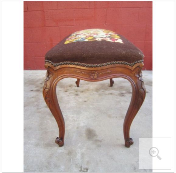 French Antique Needlepoint Bench Vanity Seat Antique Furniture