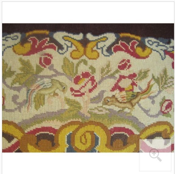 French Antique Needlepoint Bench Vanity Seat Antique Furniture