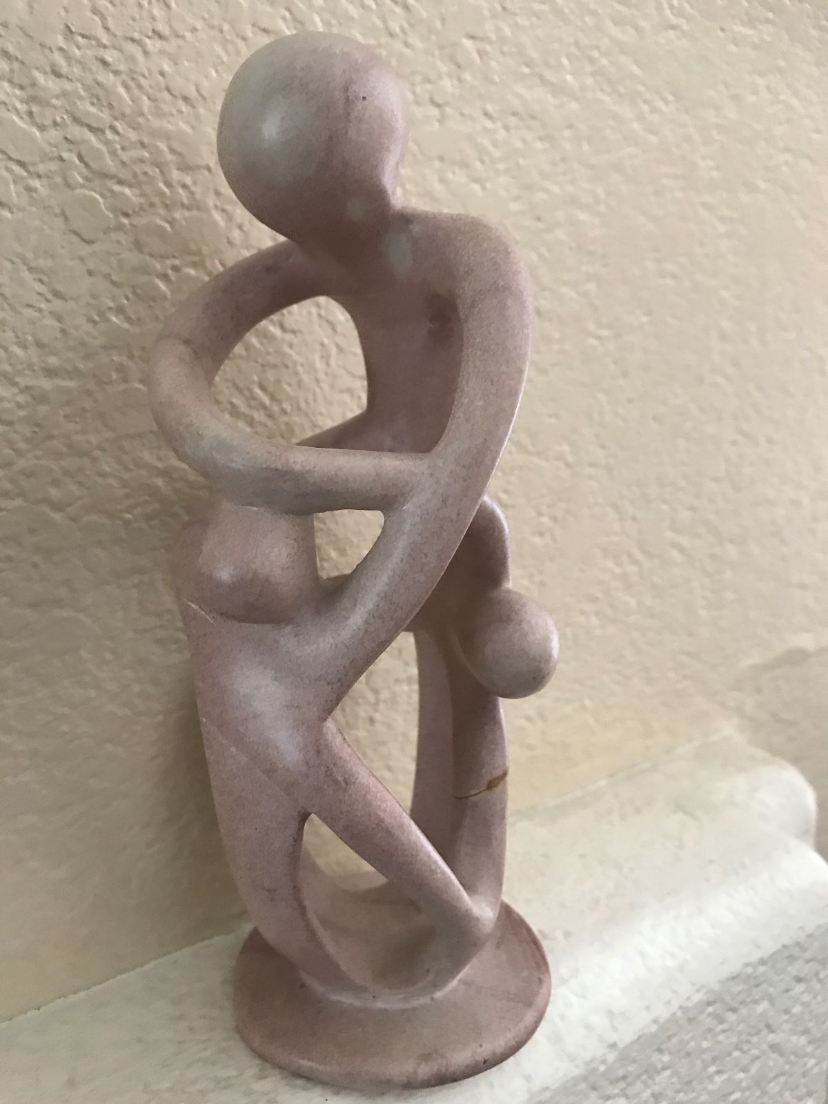 Modern Art Abstract Soapstone Sculpture - Parent And Children