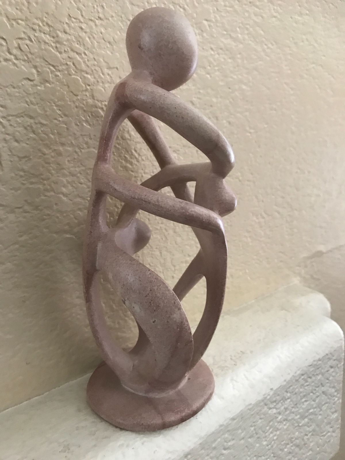 Modern Art Abstract Soapstone Sculpture - Parent And Children