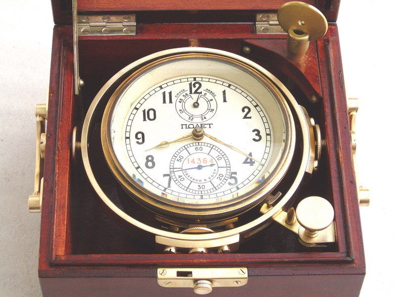 VGC VINTAGE RUSSIAN NOVET SHIPS FUSEE MARINE CHRONOMETER CLOCK NAVIGATION WATCH