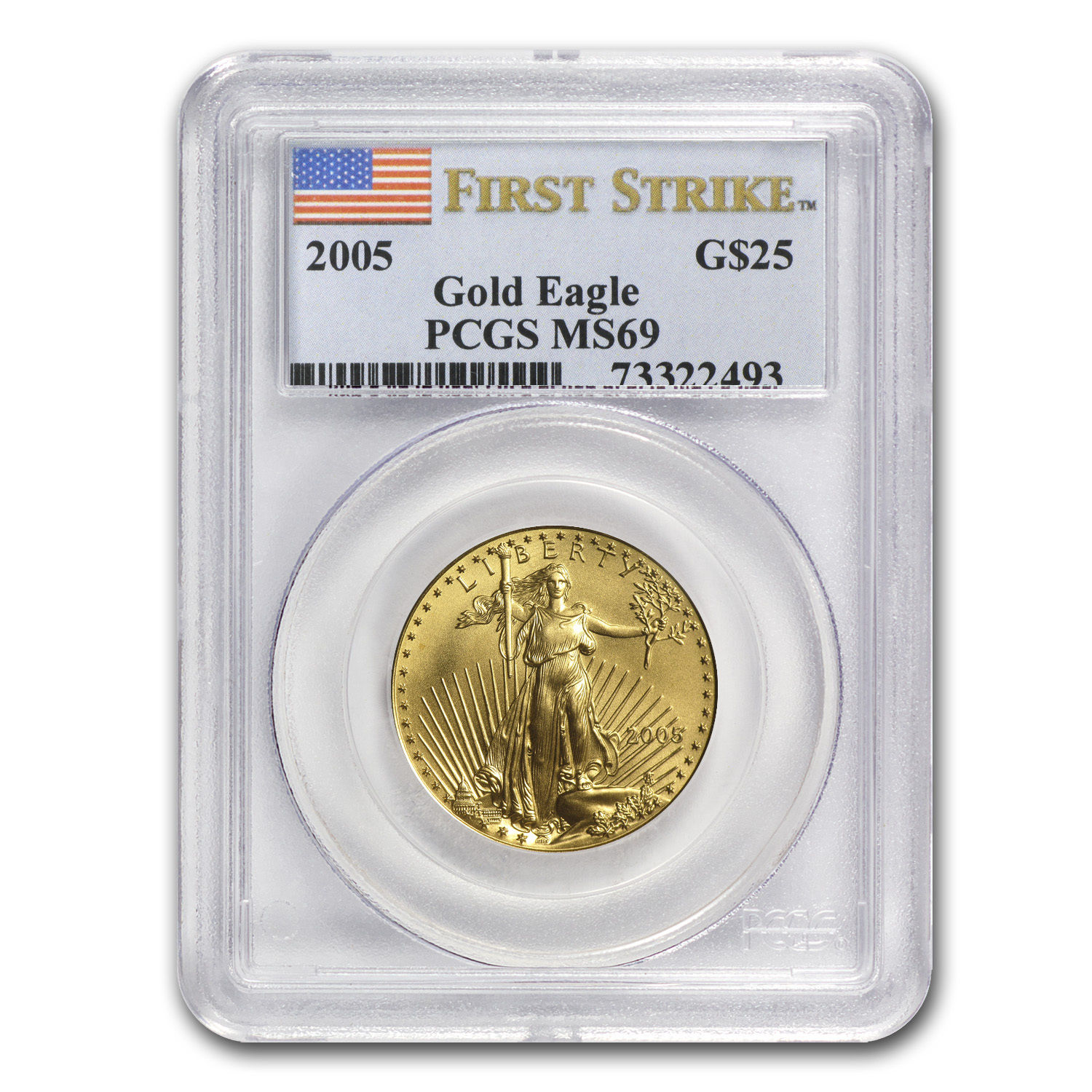 1/2 oz Gold American Eagle Coin - Random Year - MS-69 PCGS - SKU #83497