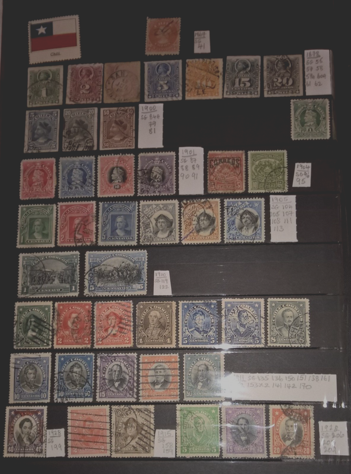 Mint & Used Chile 1867-1928. 46 Stamps.