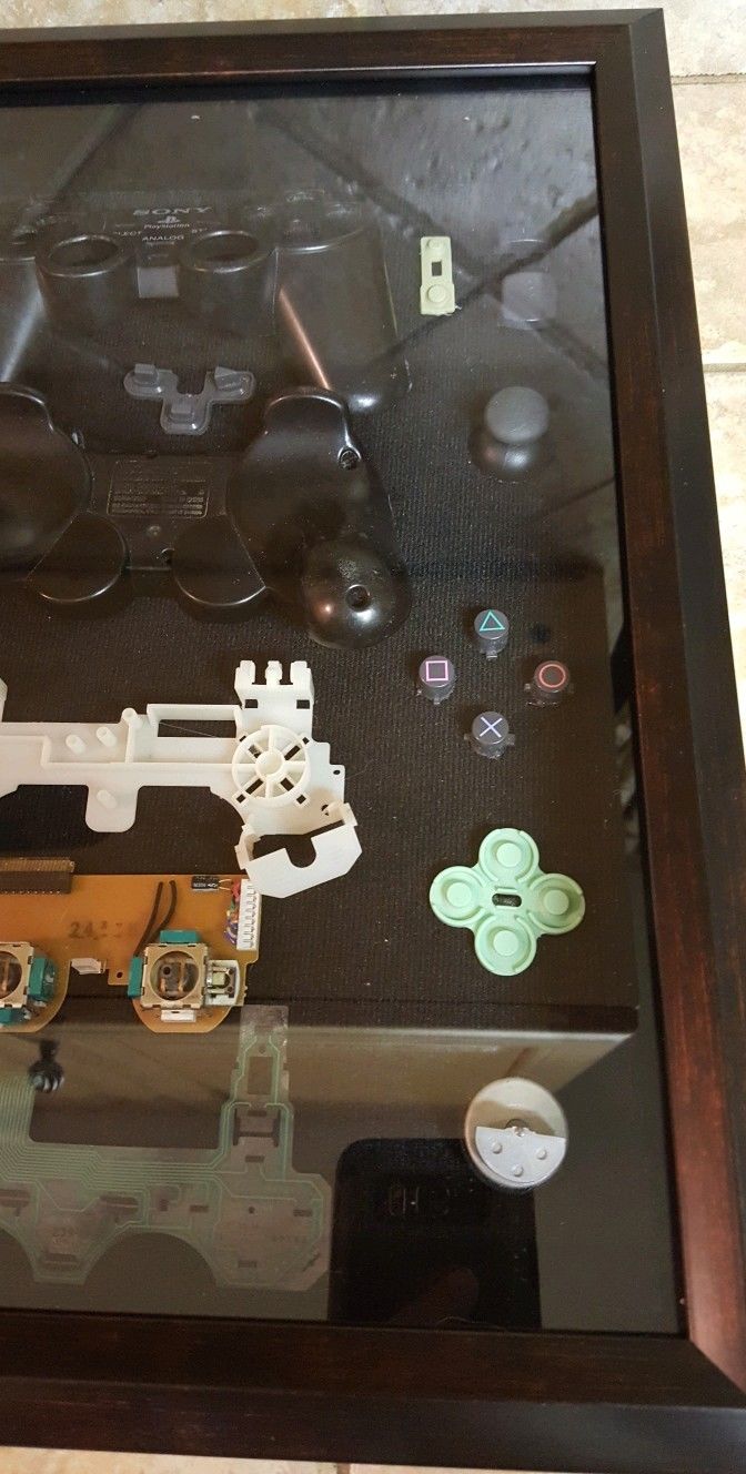 PLAYSTATION CONTROLLER EXPLODED VIEW SHADOWBOX ART