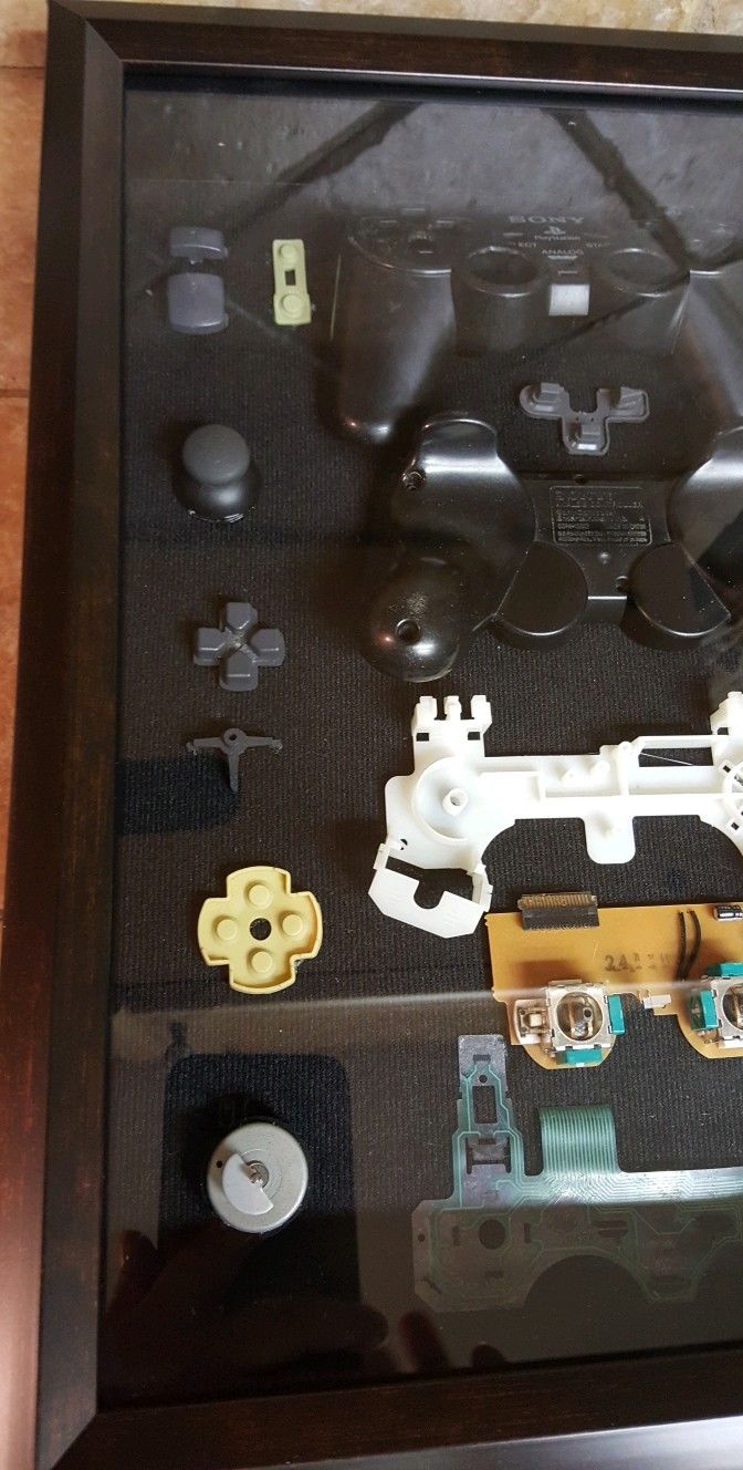 PLAYSTATION CONTROLLER EXPLODED VIEW SHADOWBOX ART